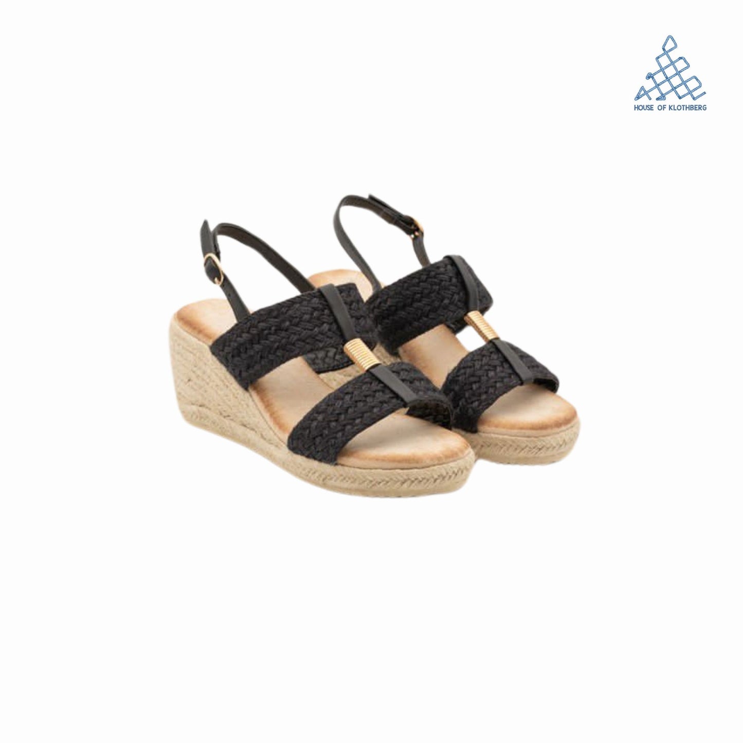 JuteLuxe Black Platform Sandals