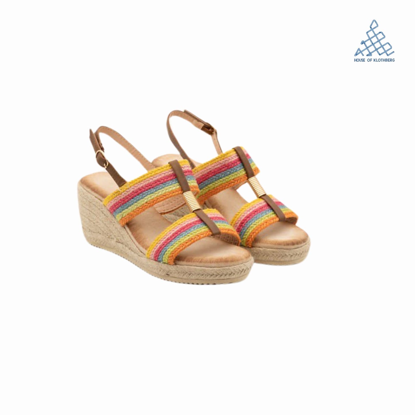 JuteLuxe Multicolor Platform Sandals