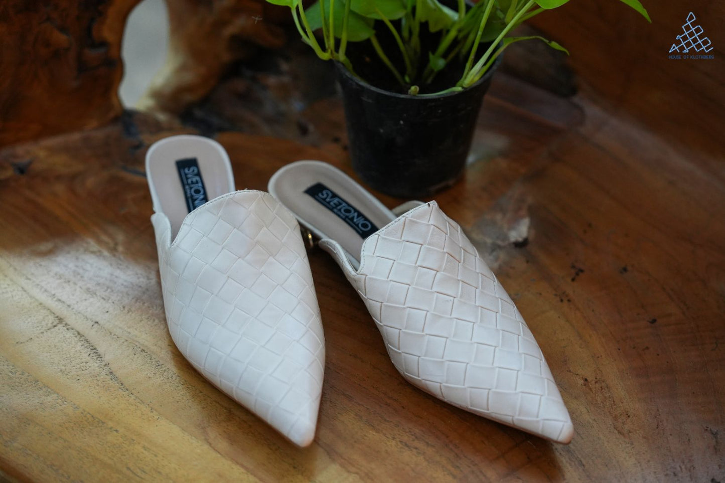 EcoChic Woven Mules – Off-White