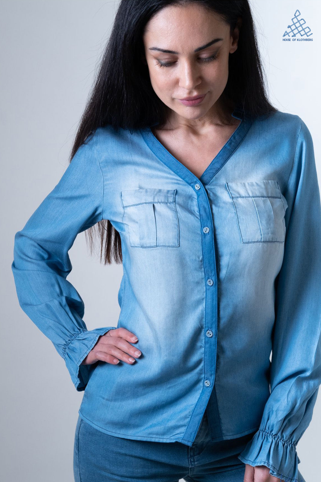 Flared Cuff Tencel Shirt