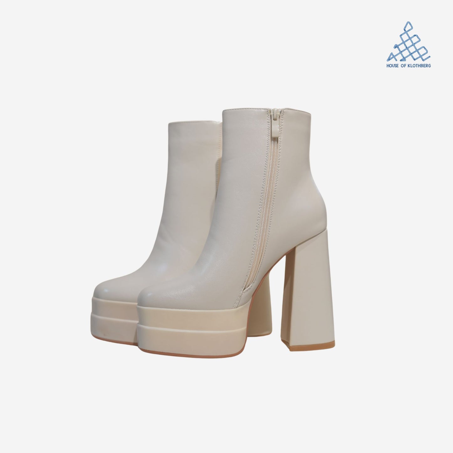 TerraLuxe White High Heel Boots