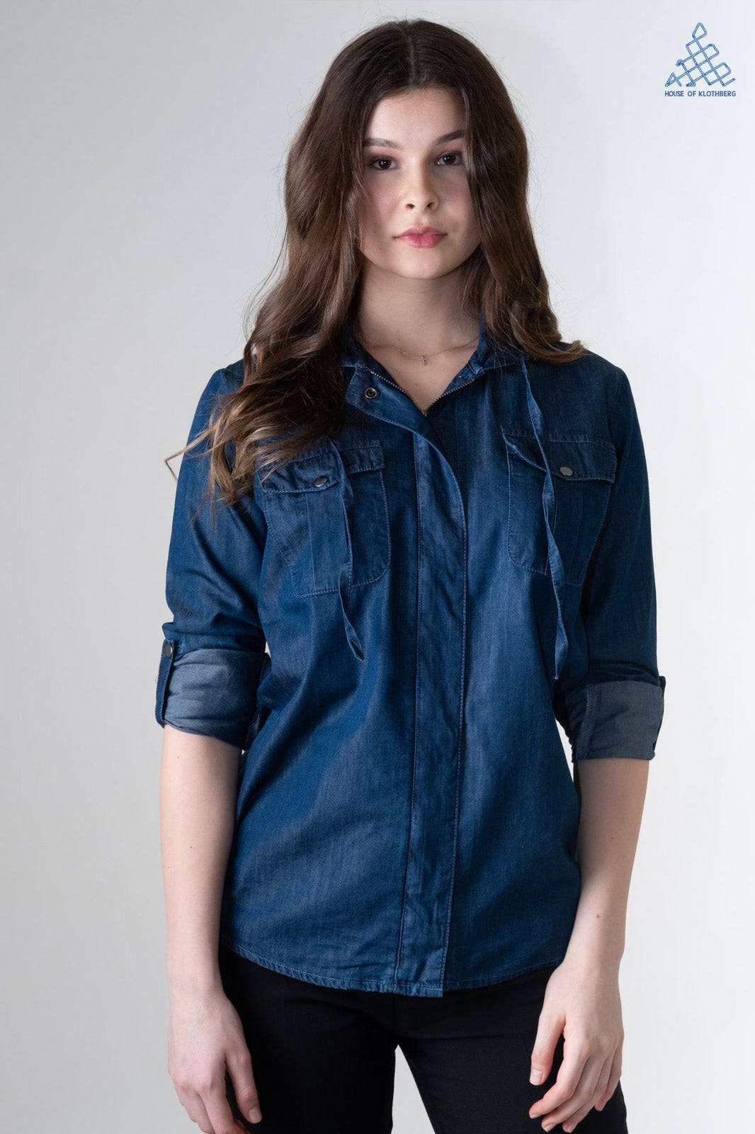 Midnight Flared Cuff Tencel Shirt