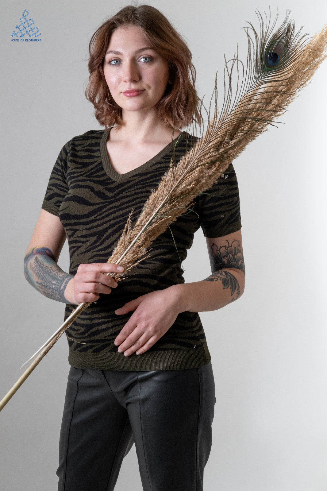 Green Zebra Knit Top