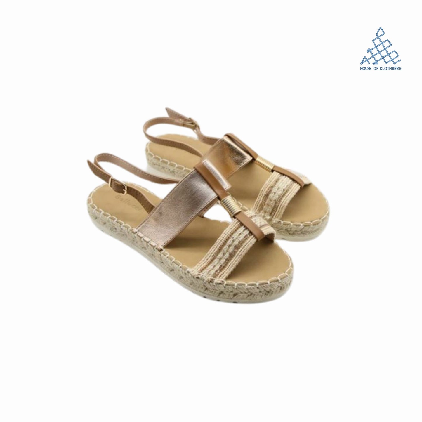 Rose Gold & Beige Strappy Sandals