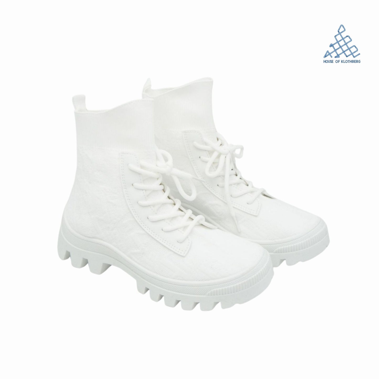 KnitFlex High-Top Sock Boots (White)