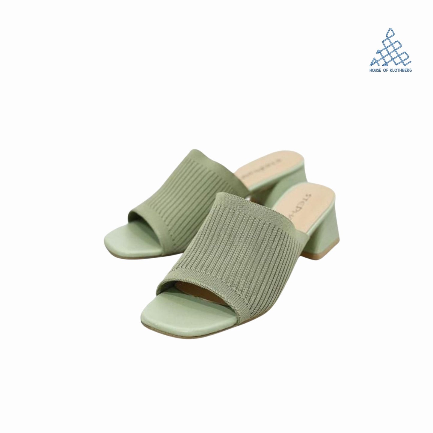 KnitStride Block Heels (Pastel Green)